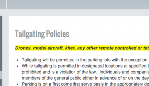 Venue tailgating policy