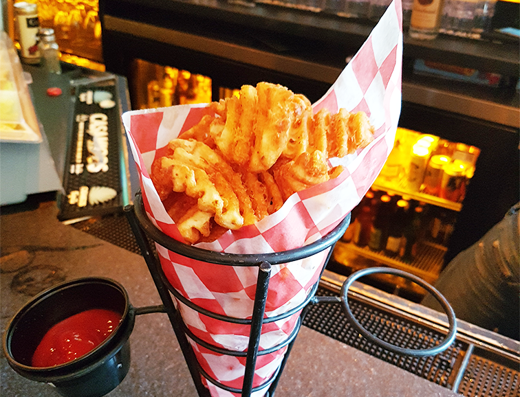 waffle fries NYC sports bars