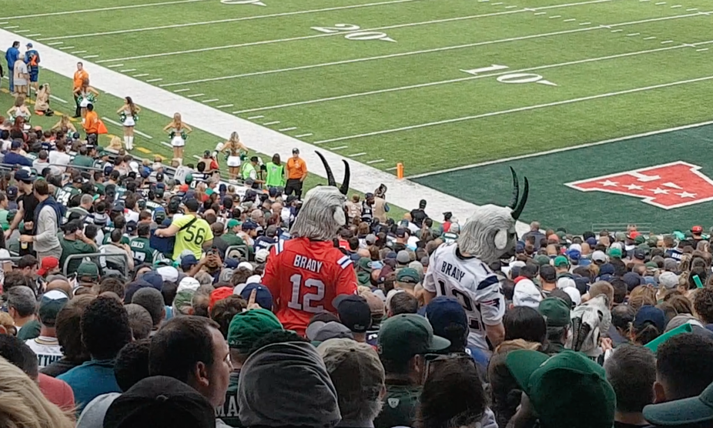 Tom Brady fans dressed as goats SBLII 2018